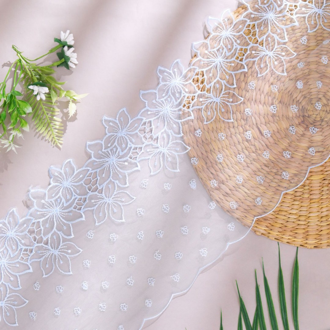Premium Quality Pastel Blue Net Lace
