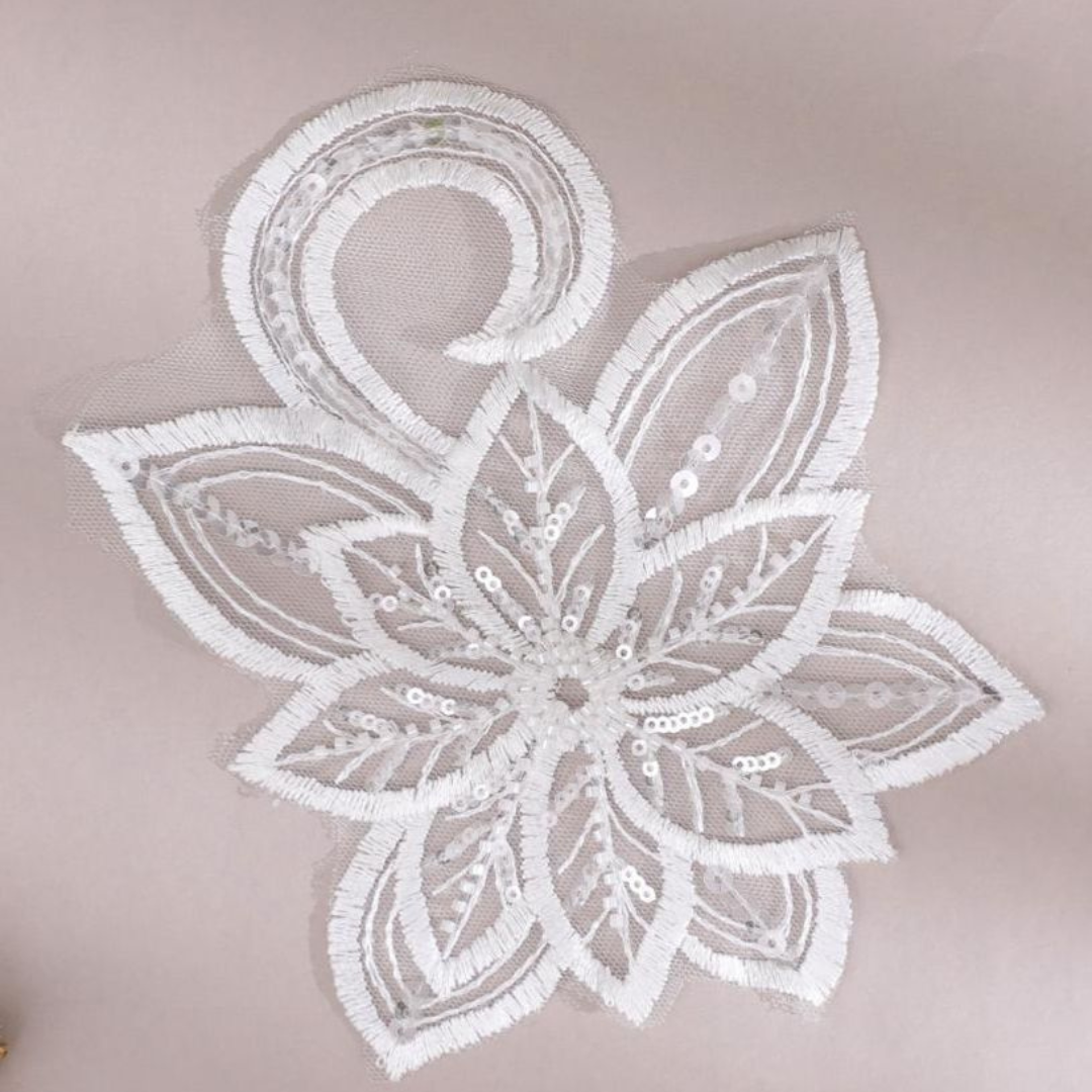 Embroidered Lace Patch β White