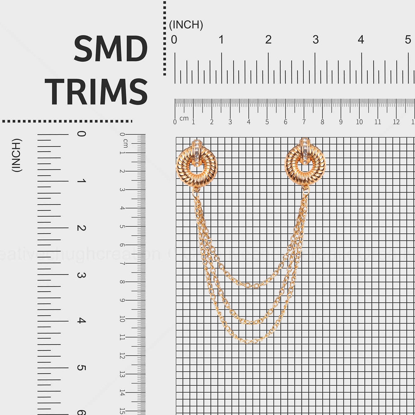 Stylish Metal Brooch with Chains for Bandhgala Jackets