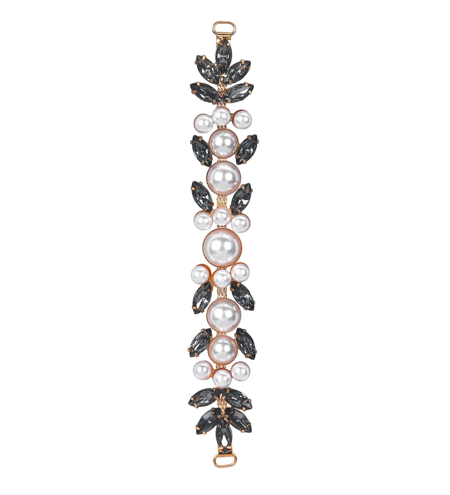 Color Rhinestone Pearl Covered Metal Buckle