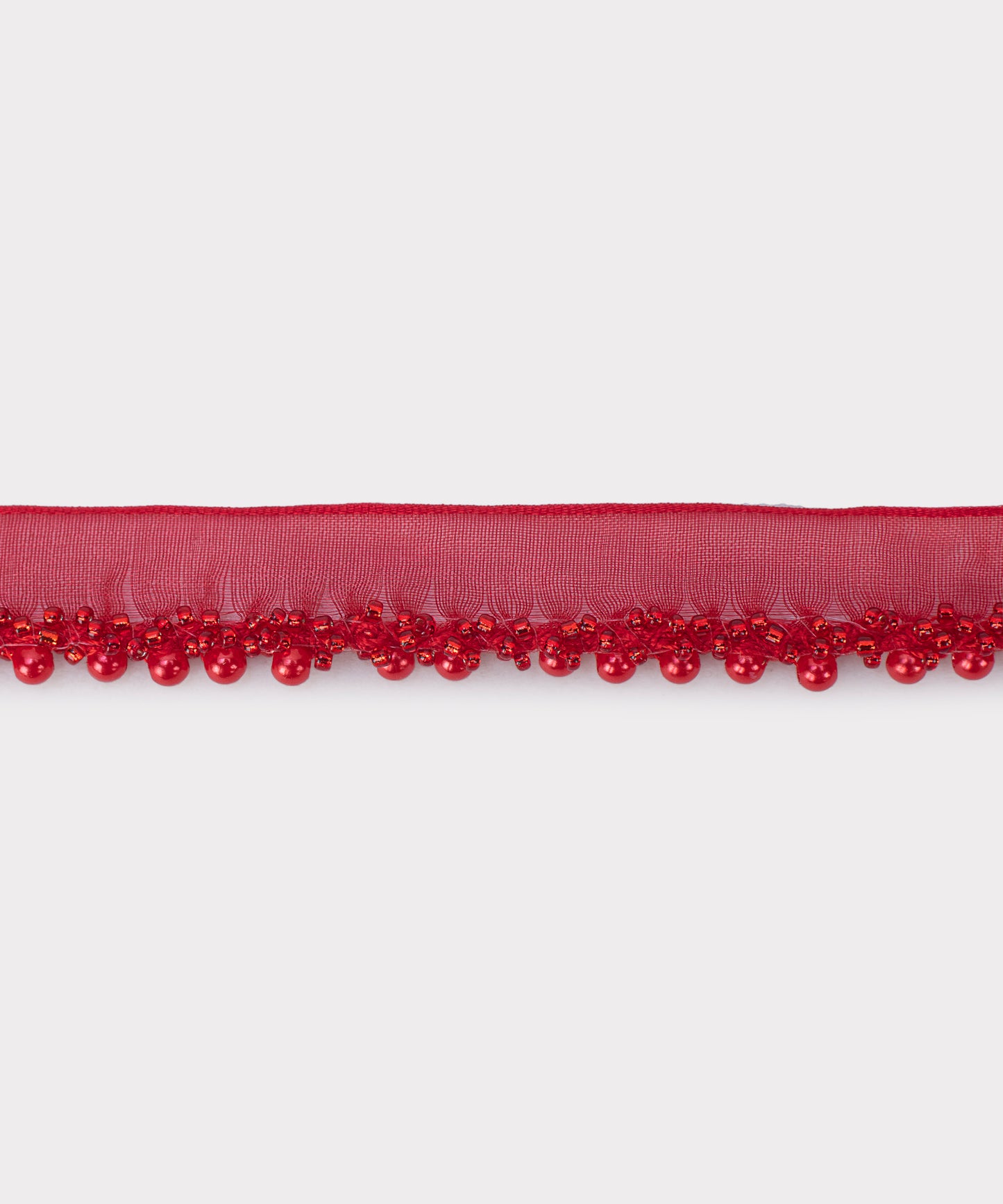 Red Pearl Beaded Lace for Garment (Pack of 5 Meters)