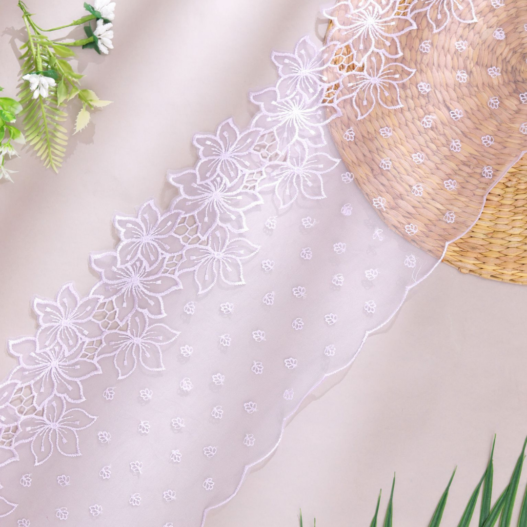 Premium Quality Designer Purple Net Lace