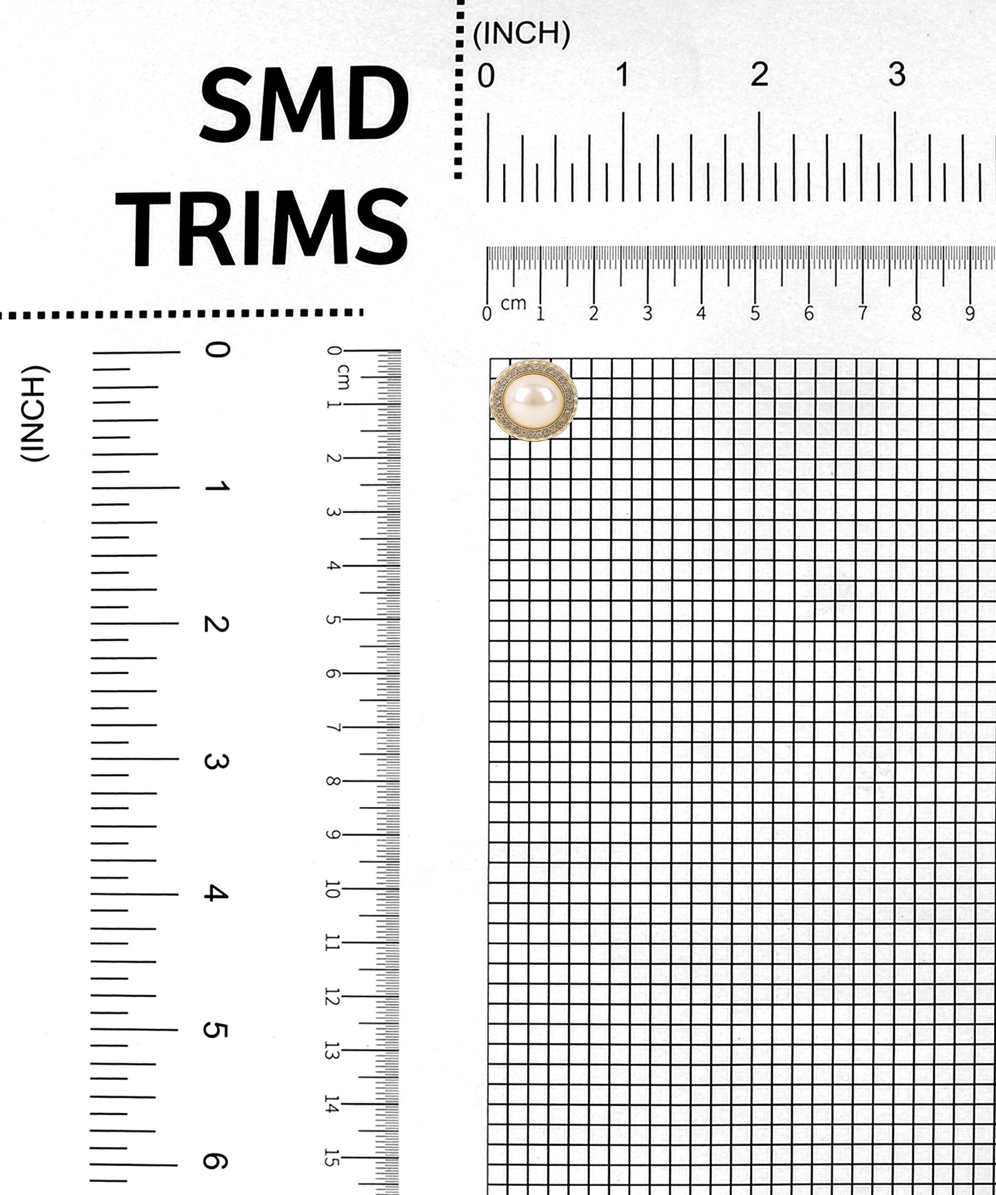 Premium Pearl Metal Button with Stones