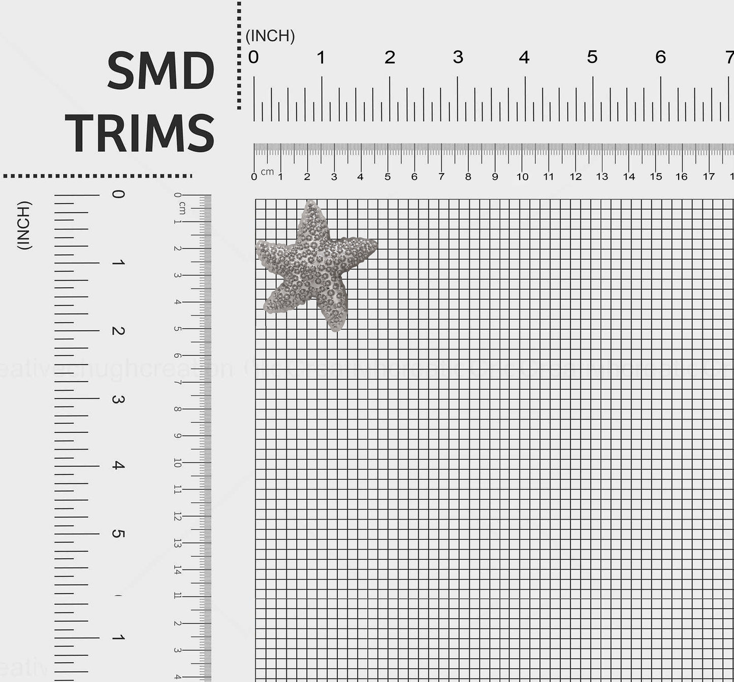 Premium Silver Starfish Metal Button