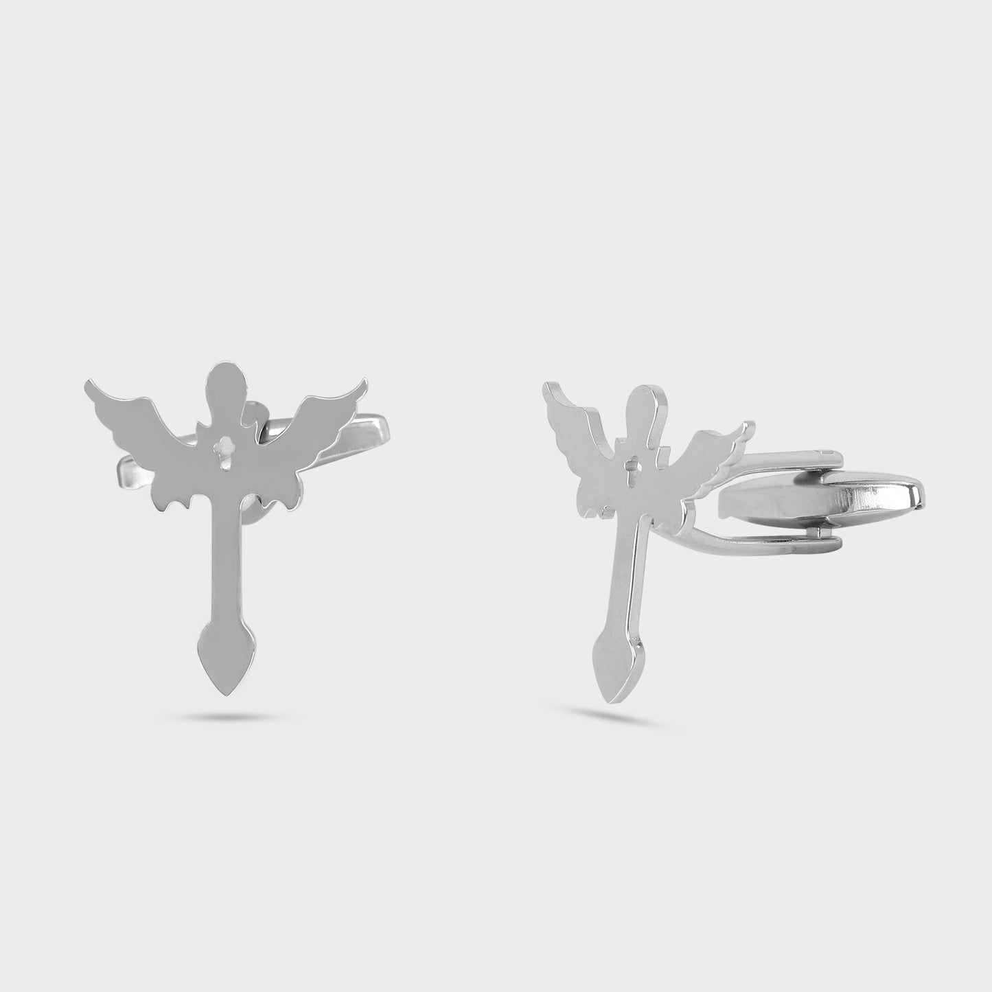 Refined Designer Cut Silver Cufflinks