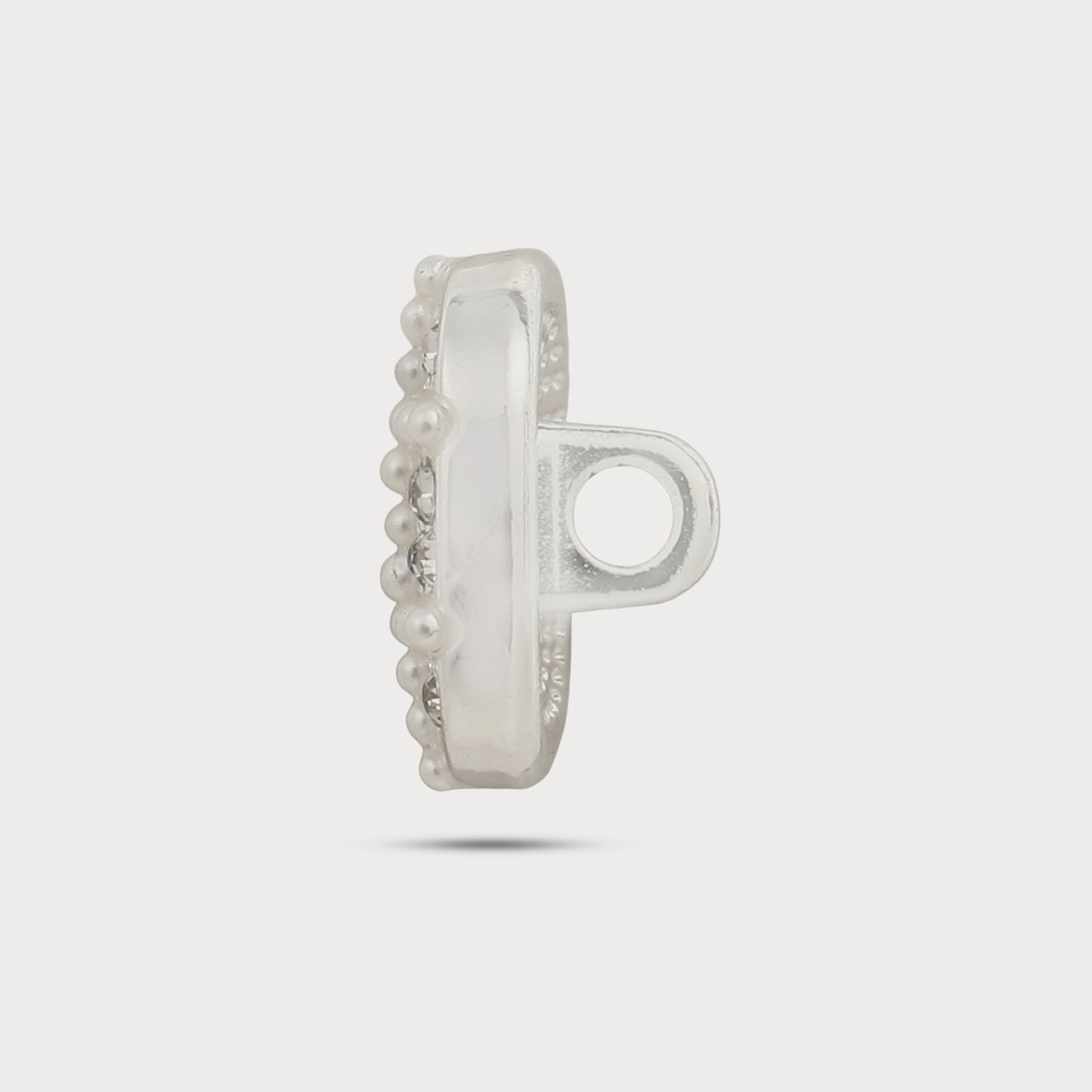 Silver Metal Button Pearl Finish