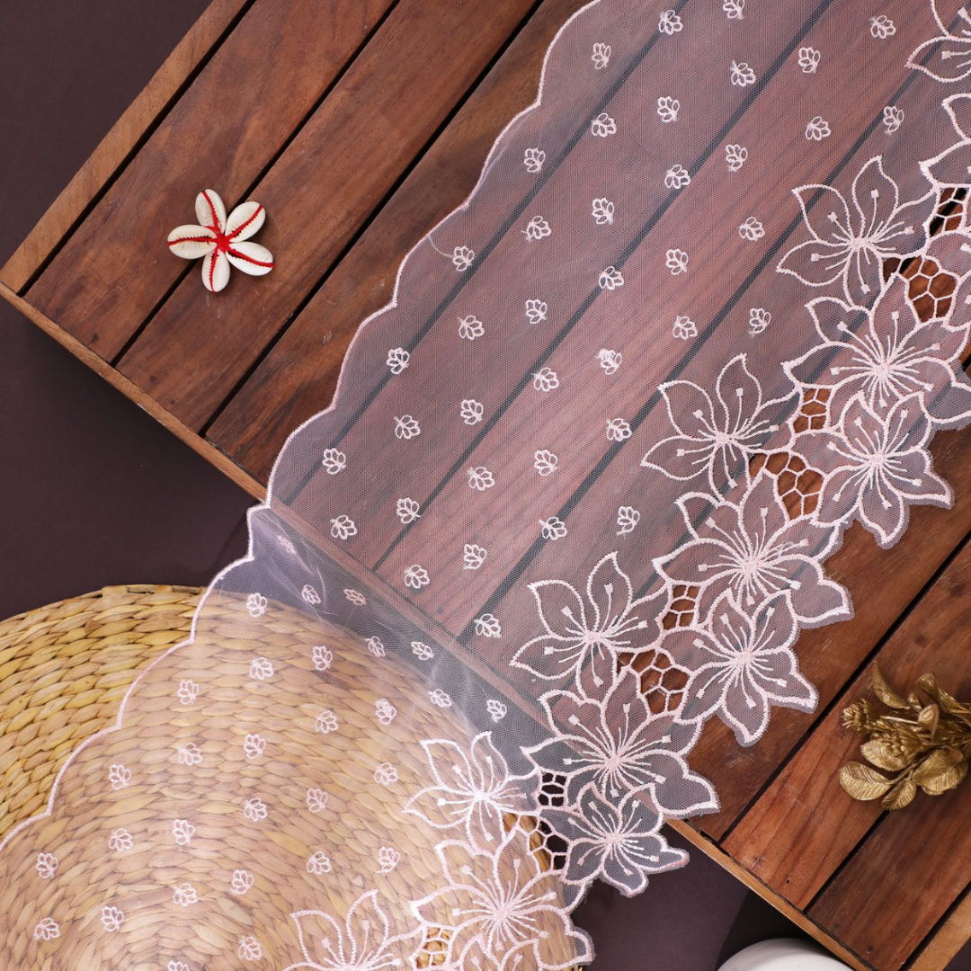 Premium Quality Pink Net Lace