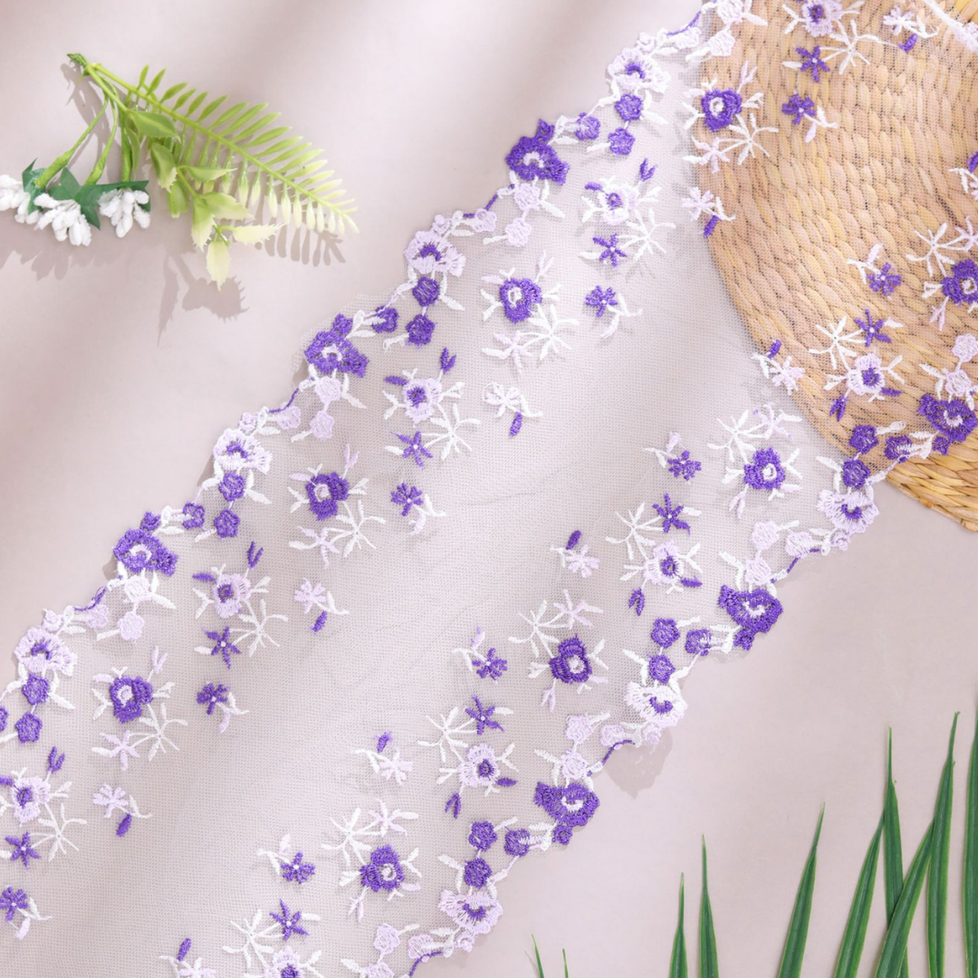 Purple Thread Premium Net Lace