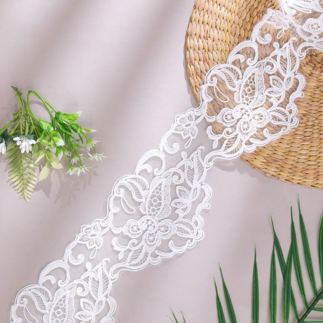 White Organza Wedding Trim