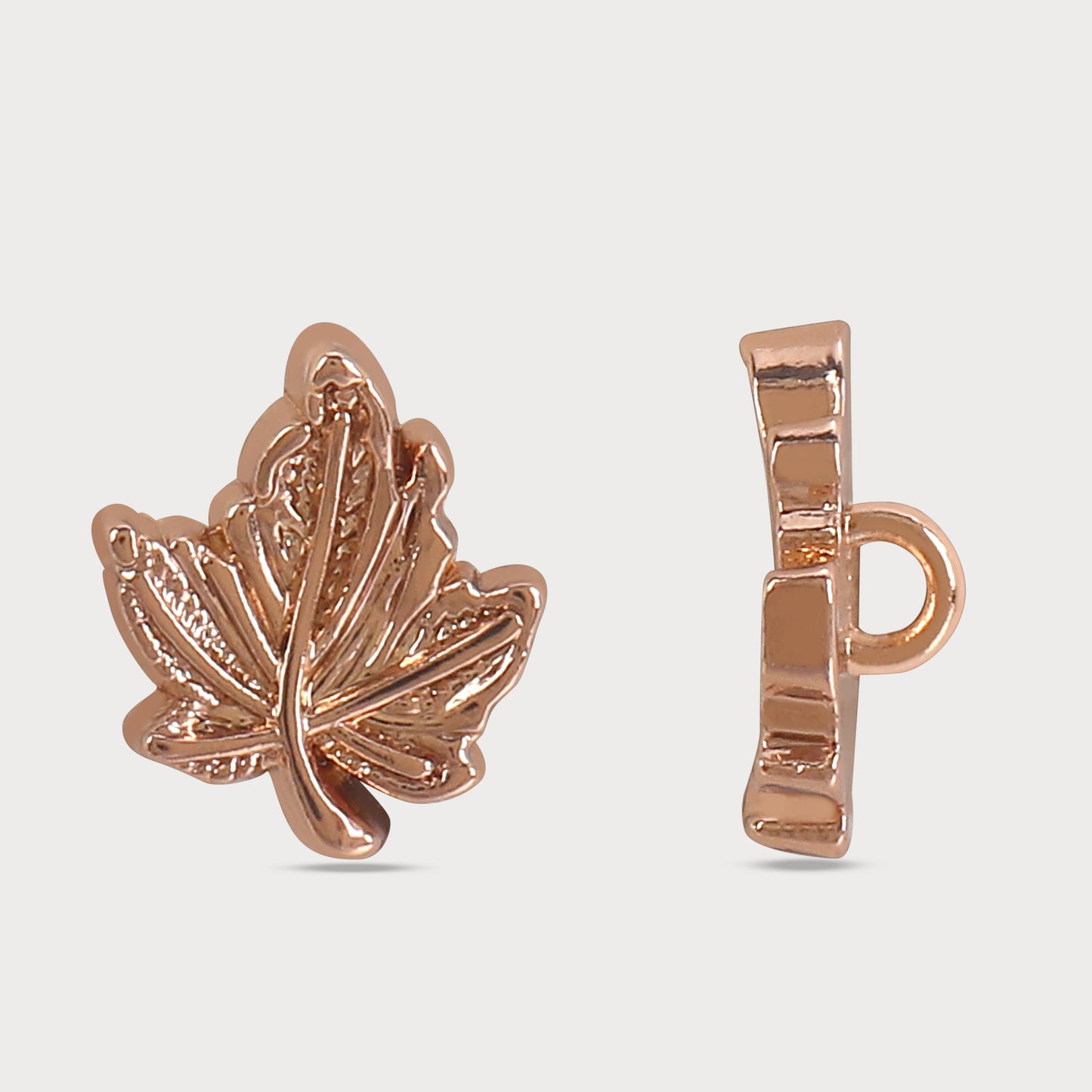 Golden Leaf Metal Button