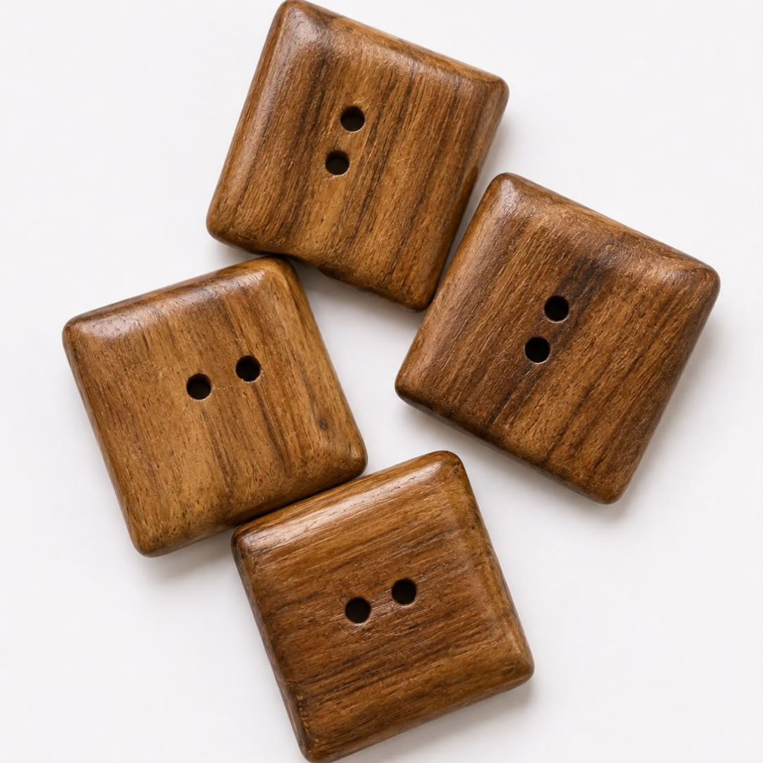 Square Wooden Button Collection