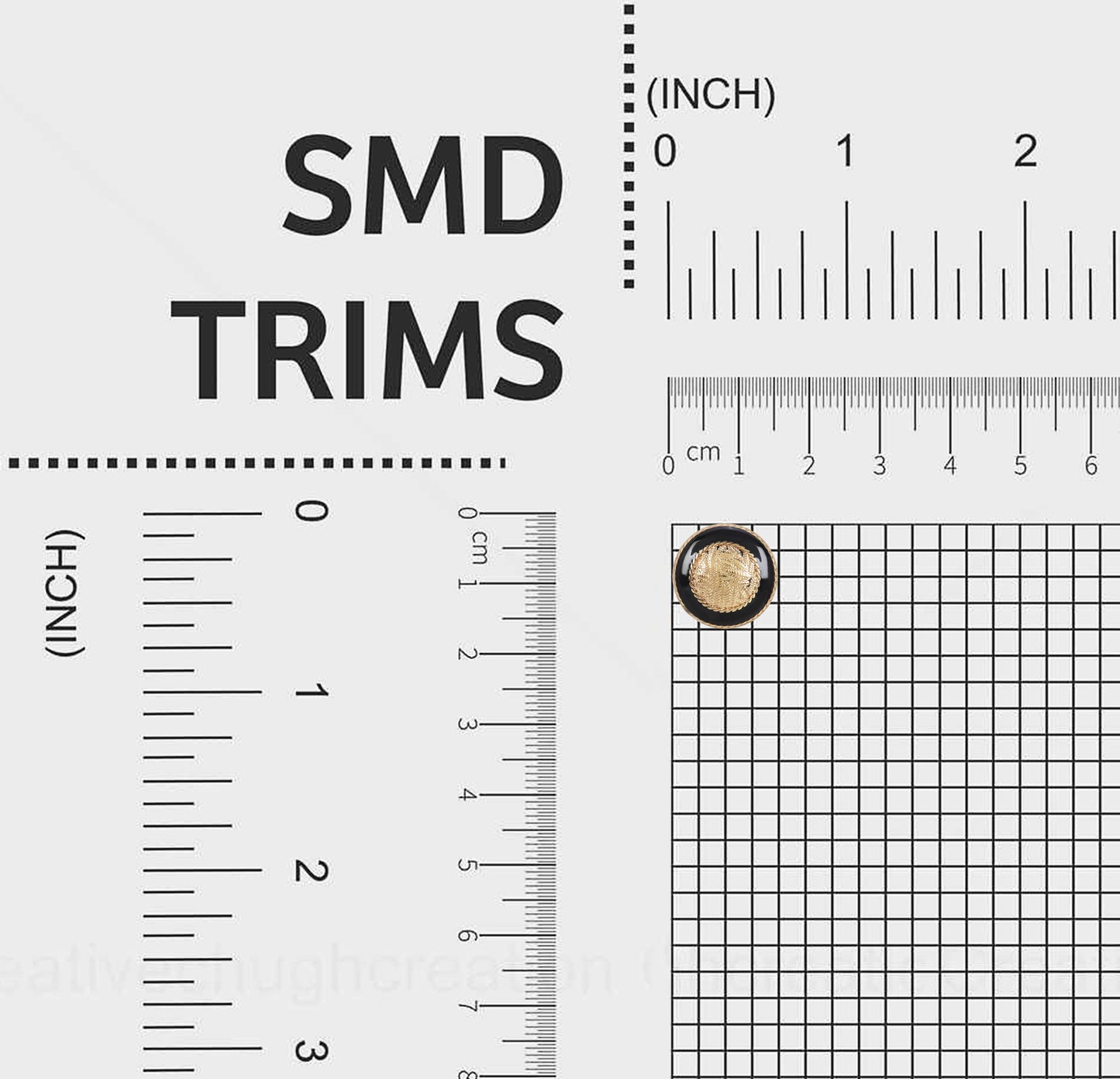 Textured Gold & Black Metal Buttons