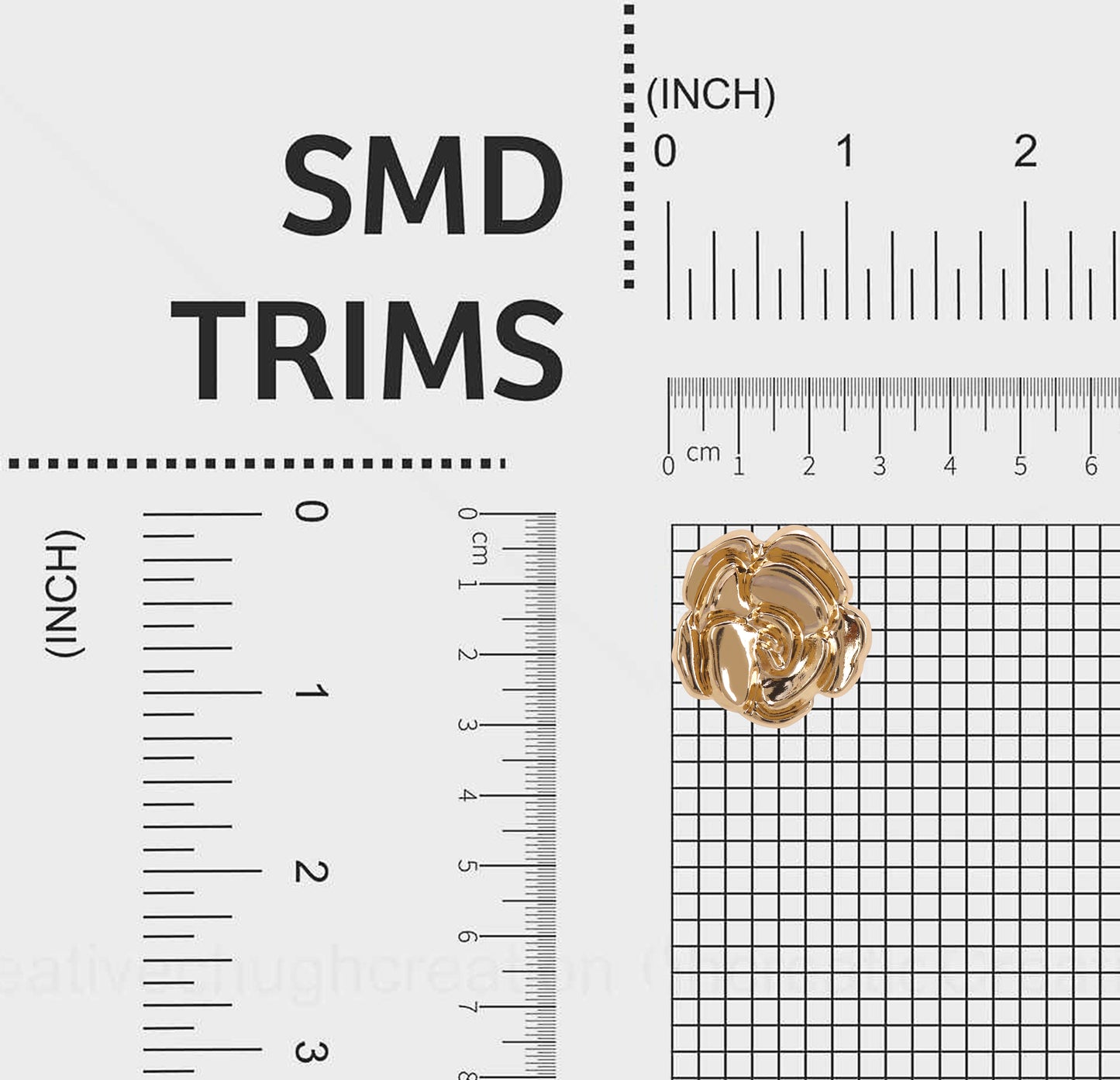 Big Size Flower Metal Button