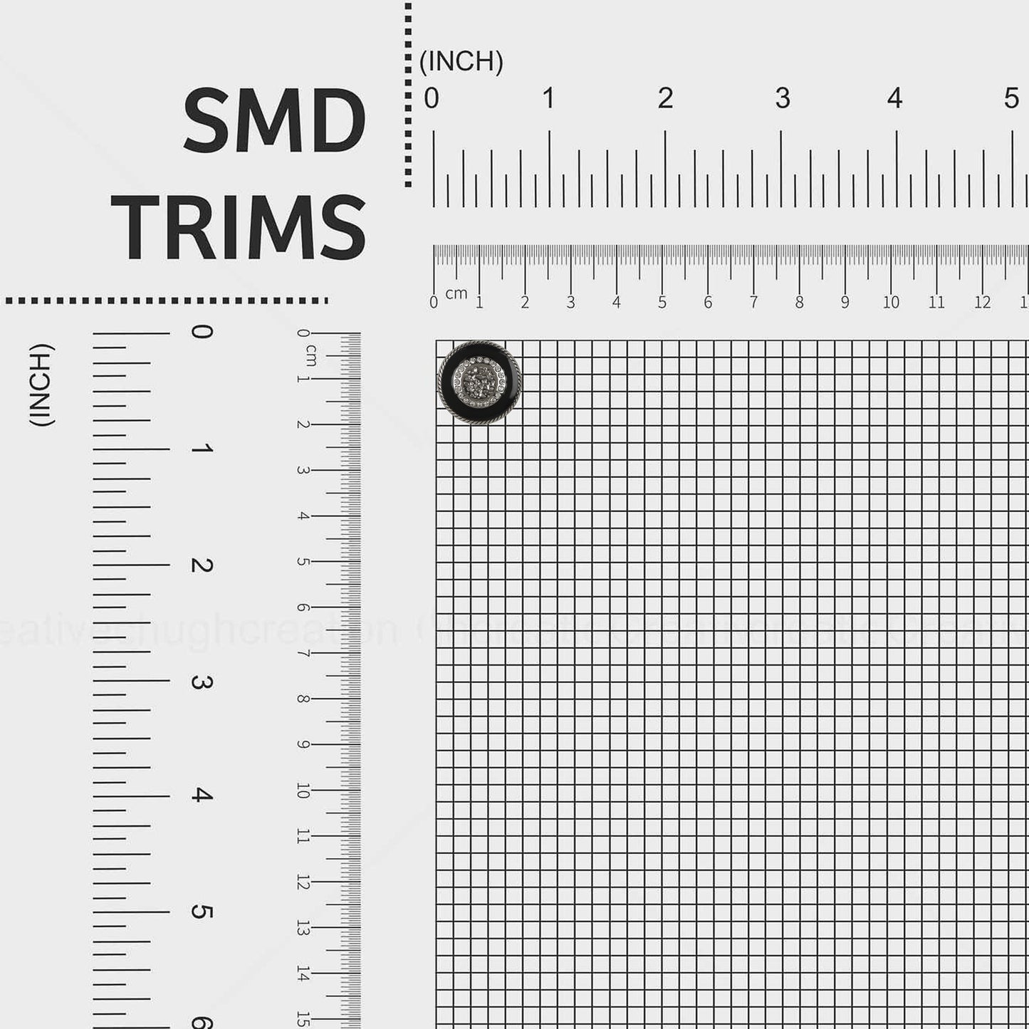 Black Metal Button Stone Studded