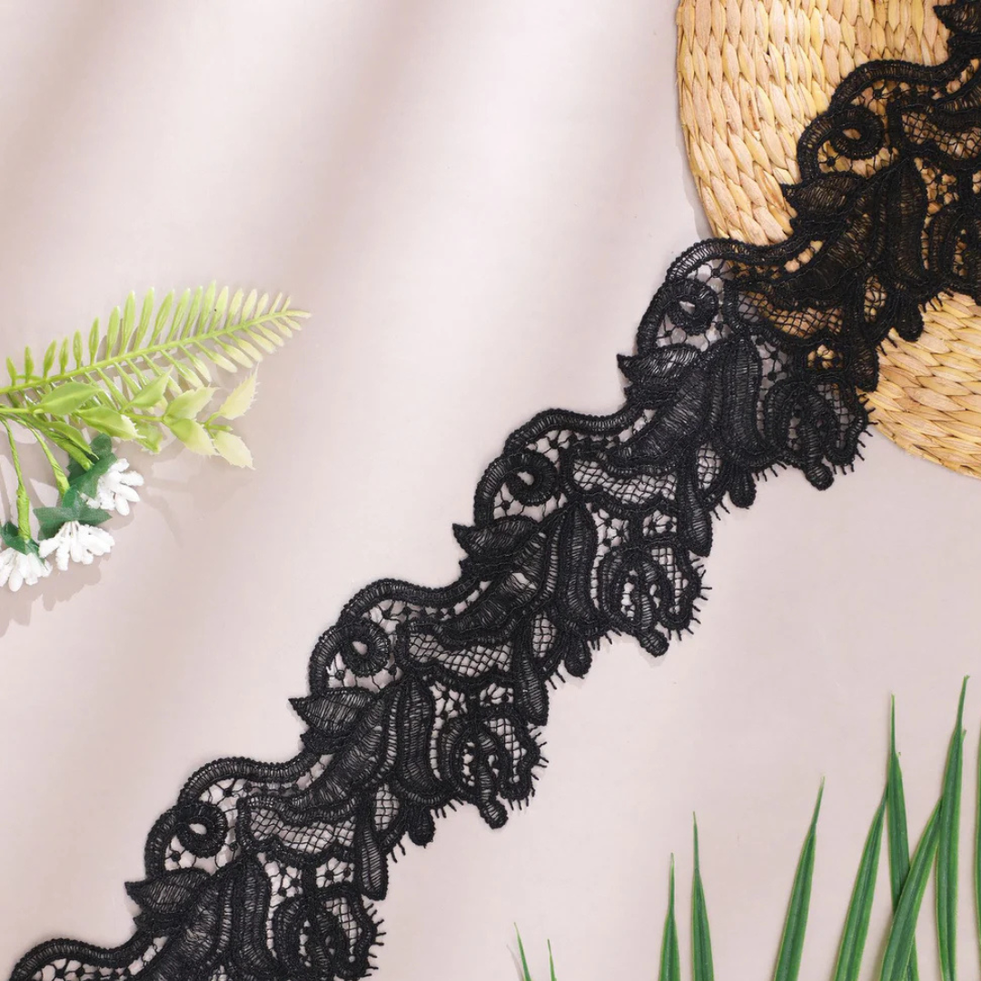 Pure Black Designer Lace