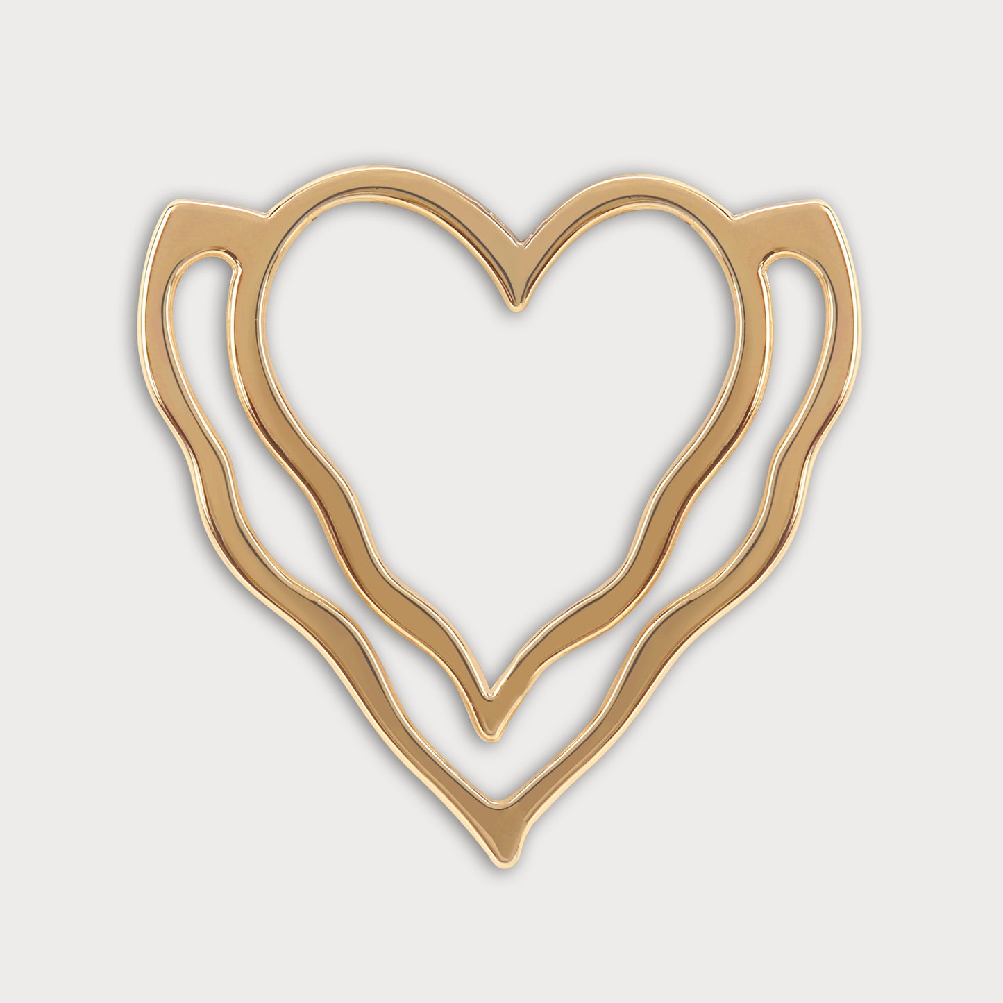 Luxury Designer Heart Gold Buckle