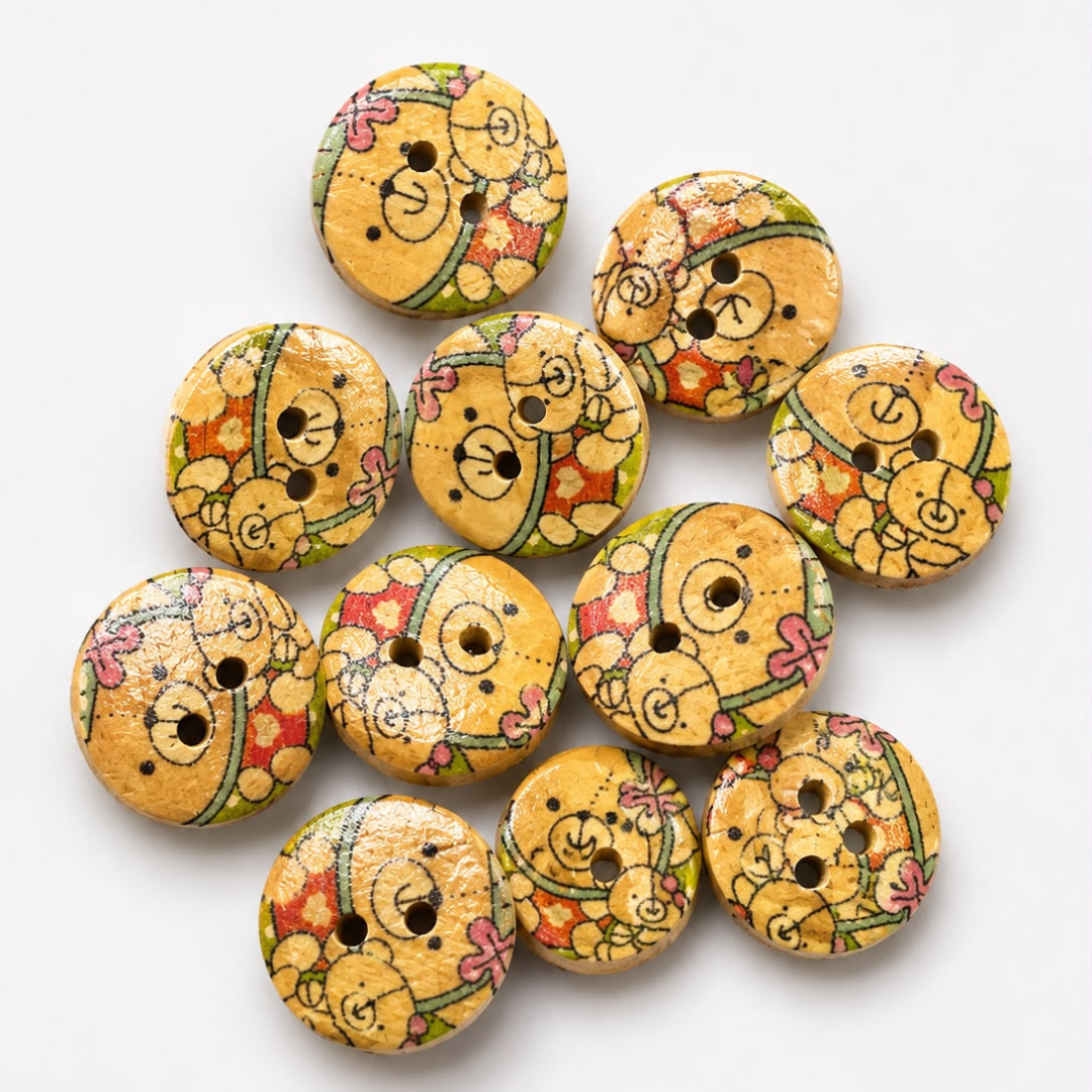 Tropical Wooden Buttons