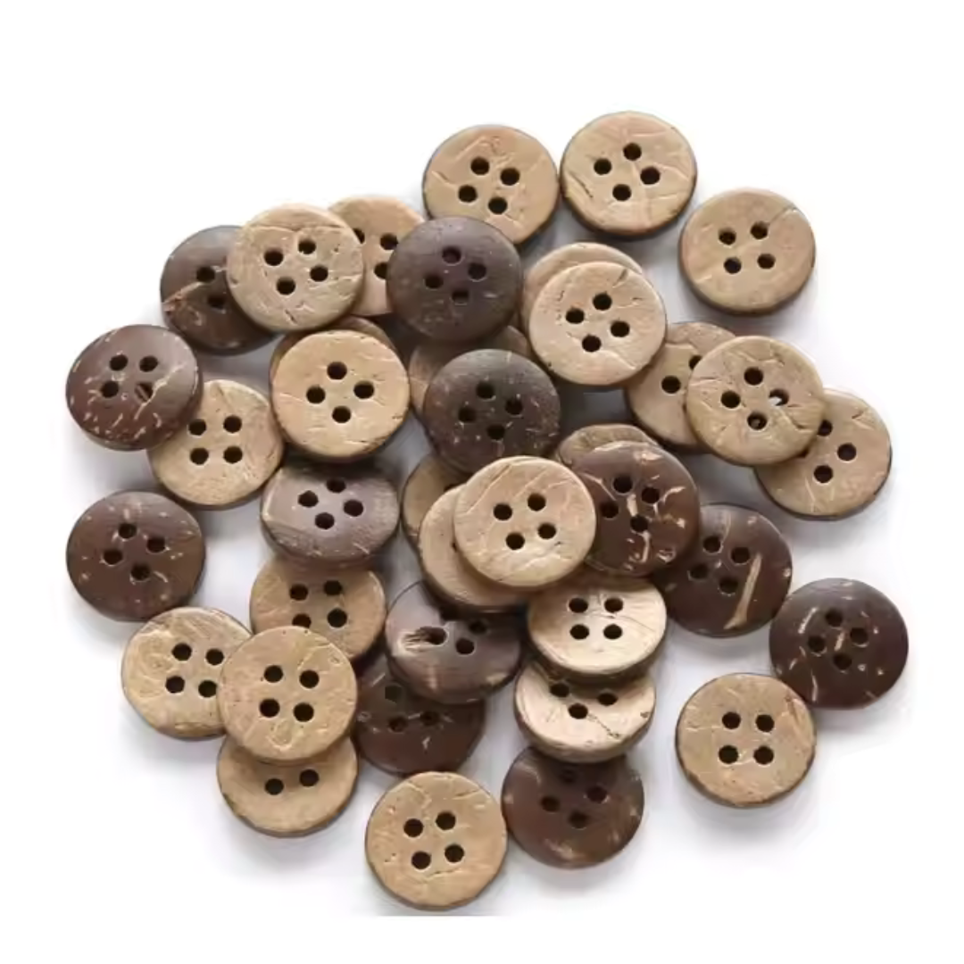 Eco-Friendly Coconut Buttons 4 Holes