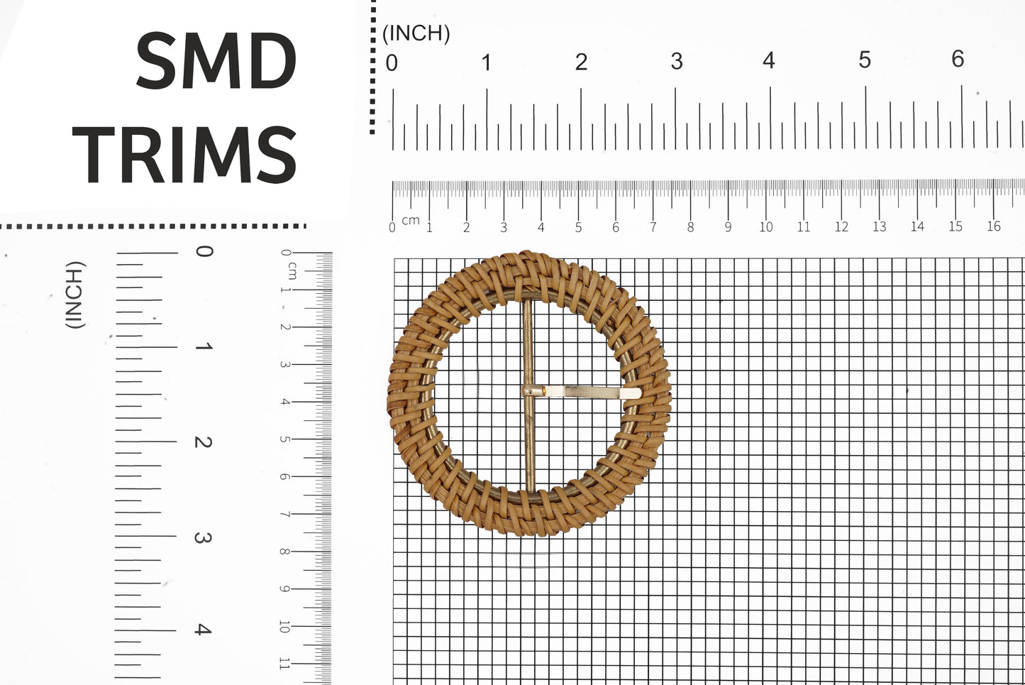 Raffia Woven Belt Women's Round Buckle