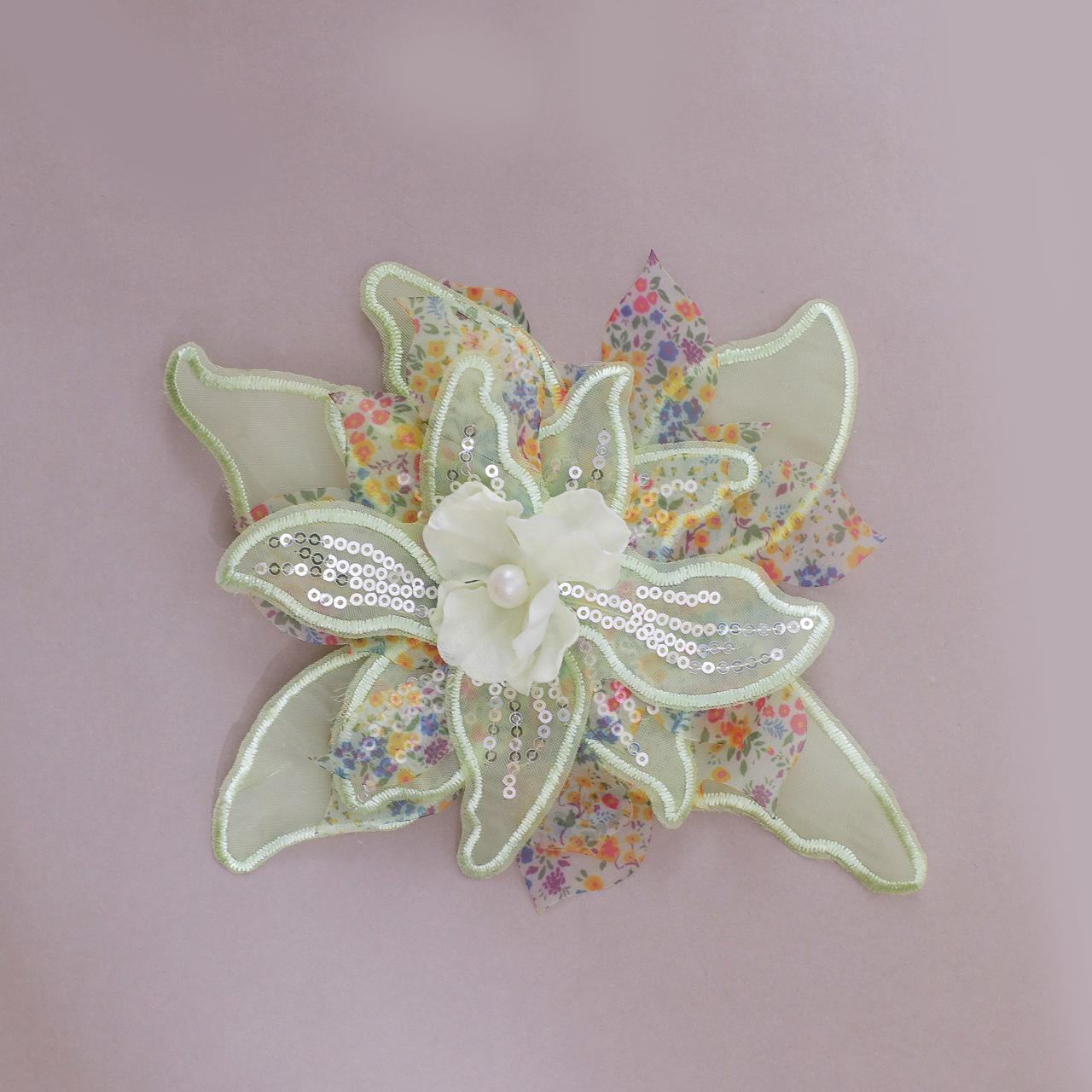 Floral Appliqué with Shimmer Detailing