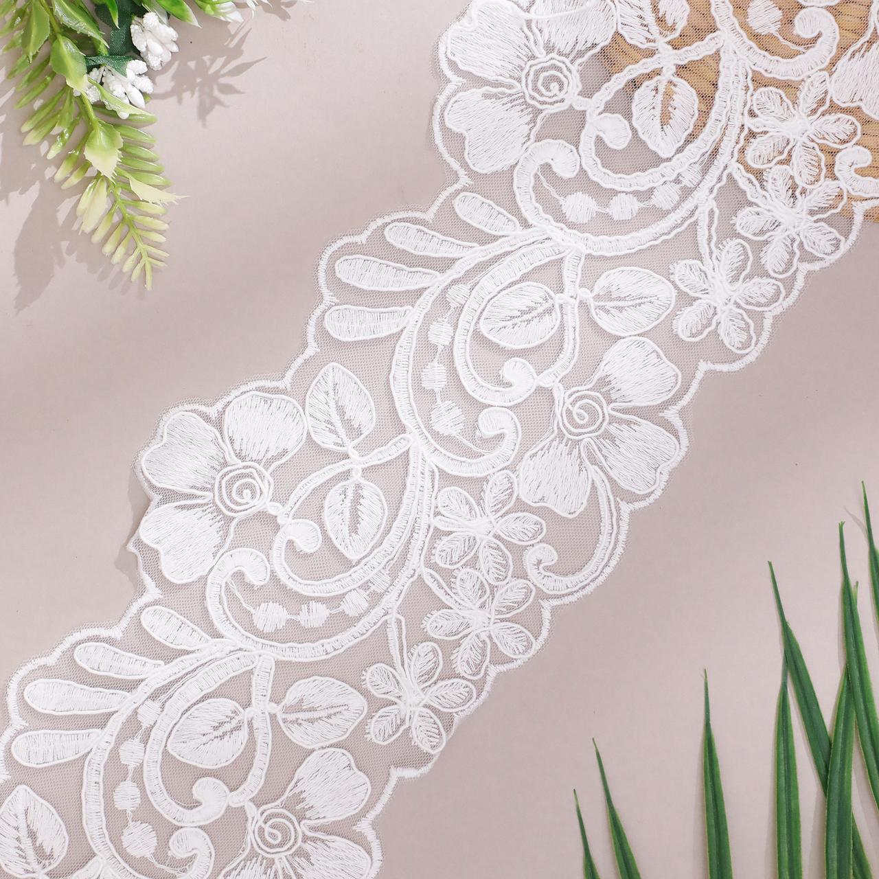 Mesh Organza Lace with Sleek Wave Cuts (Copy)