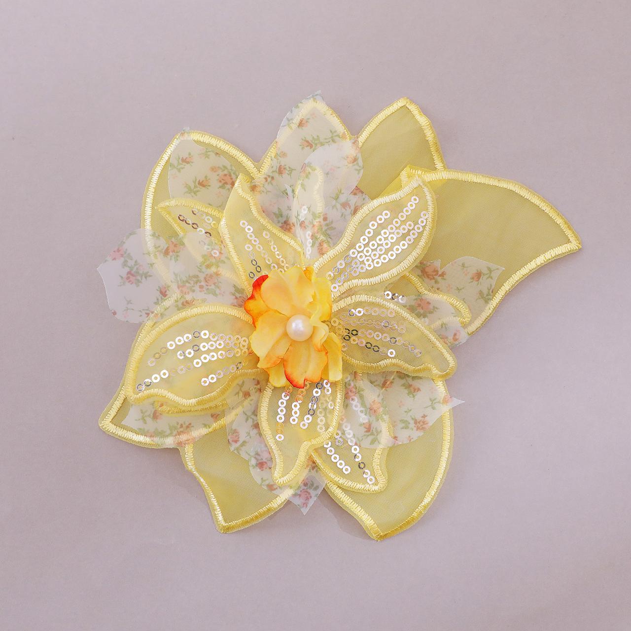 Floral Appliqué with Shimmer Detailing