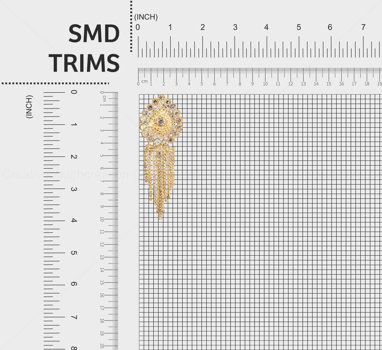 Wedding Rhinestone Golden Brooch