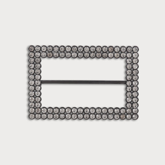 Stone Studded Black Metal Buckle