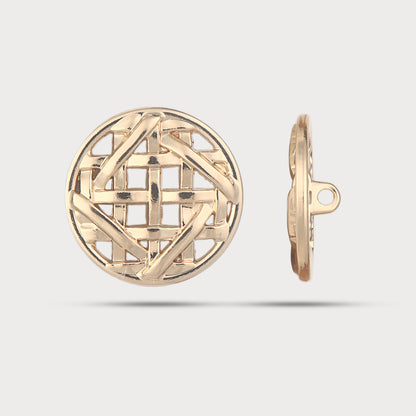 Sculpted Designer Golden Metal Button