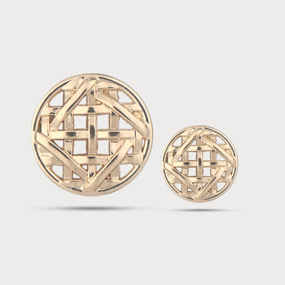 Sculpted Designer Golden Metal Button