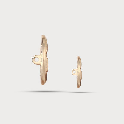 Sculpted Designer Golden Metal Button