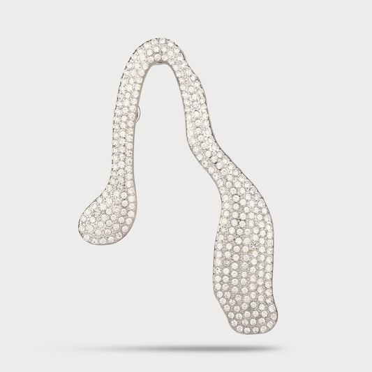 Stone Studded Silver Metal Buckle