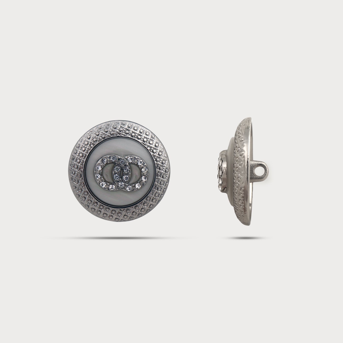 Premium Silver Statement Button