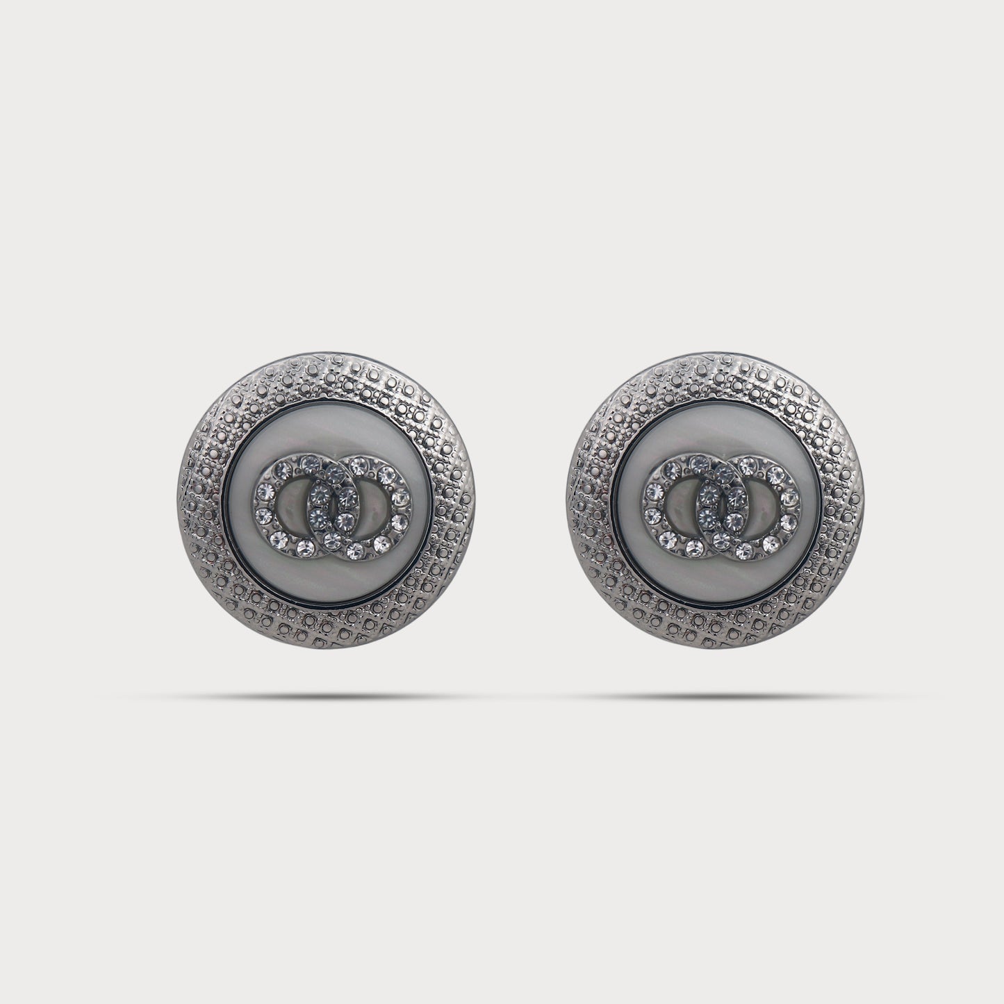 Premium Silver Statement Button