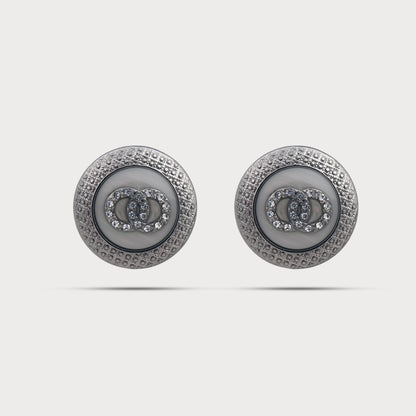 Premium Silver Statement Button