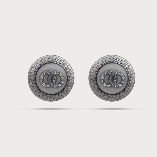 Premium Silver Statement Button
