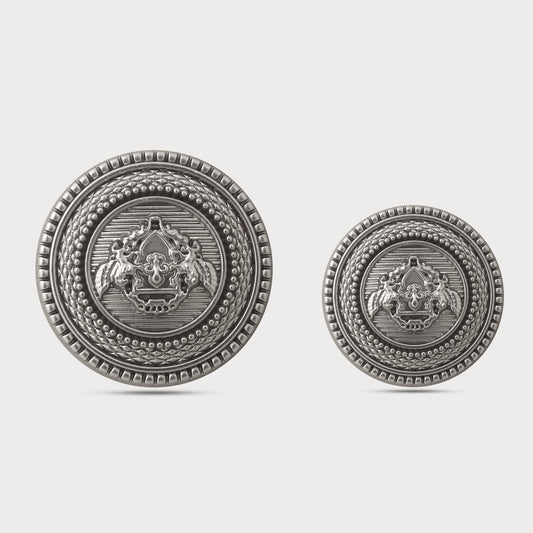 Supreme Silver Metal Button