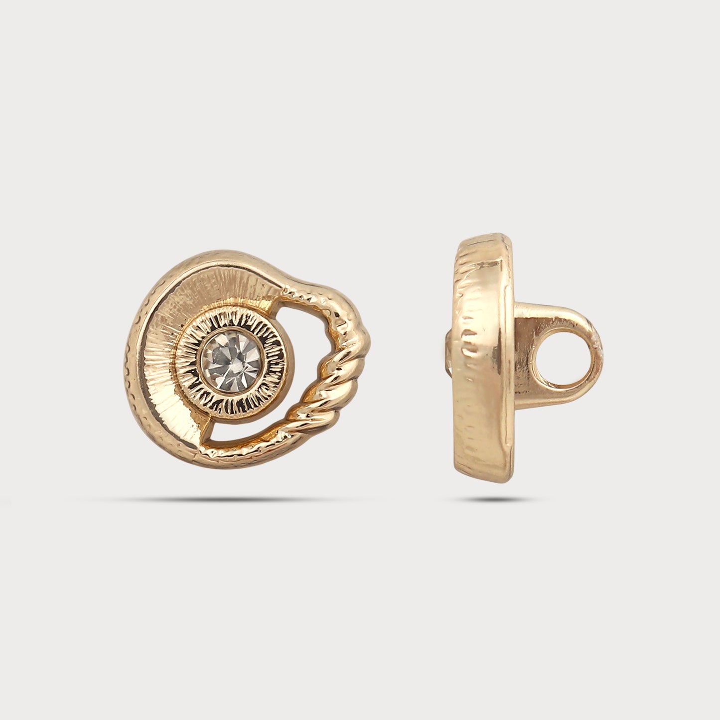 Engraved Stone Metal Button