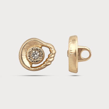 Engraved Stone Metal Button