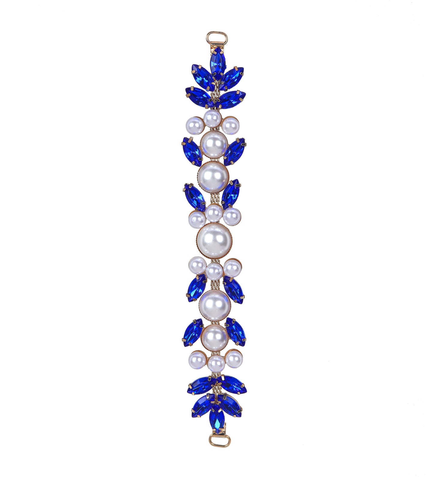 Color Rhinestone Pearl Covered Metal Buckle