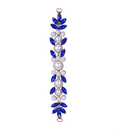Color Rhinestone Pearl Covered Metal Buckle