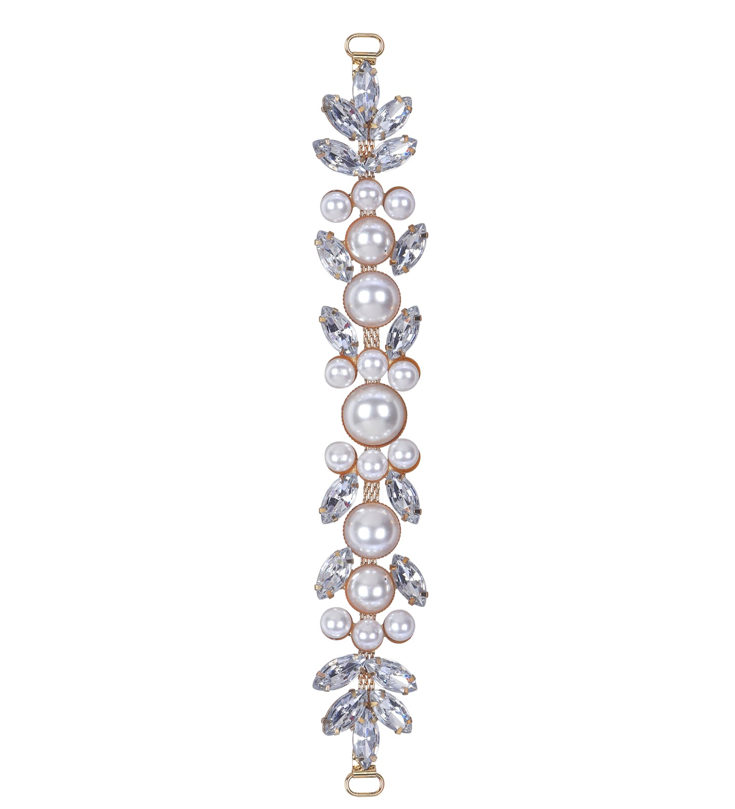 Color Rhinestone Pearl Covered Metal Buckle