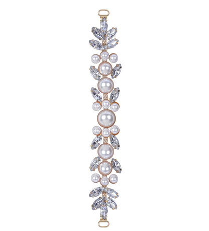 Color Rhinestone Pearl Covered Metal Buckle