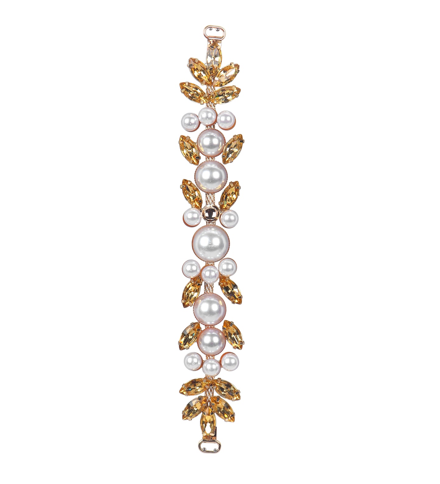 Color Rhinestone Pearl Covered Metal Buckle