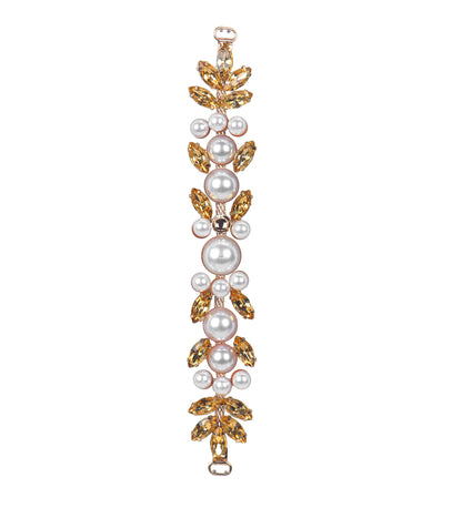 Color Rhinestone Pearl Covered Metal Buckle