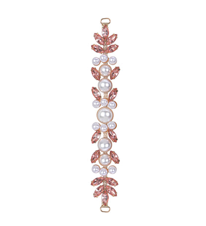 Color Rhinestone Pearl Covered Metal Buckle