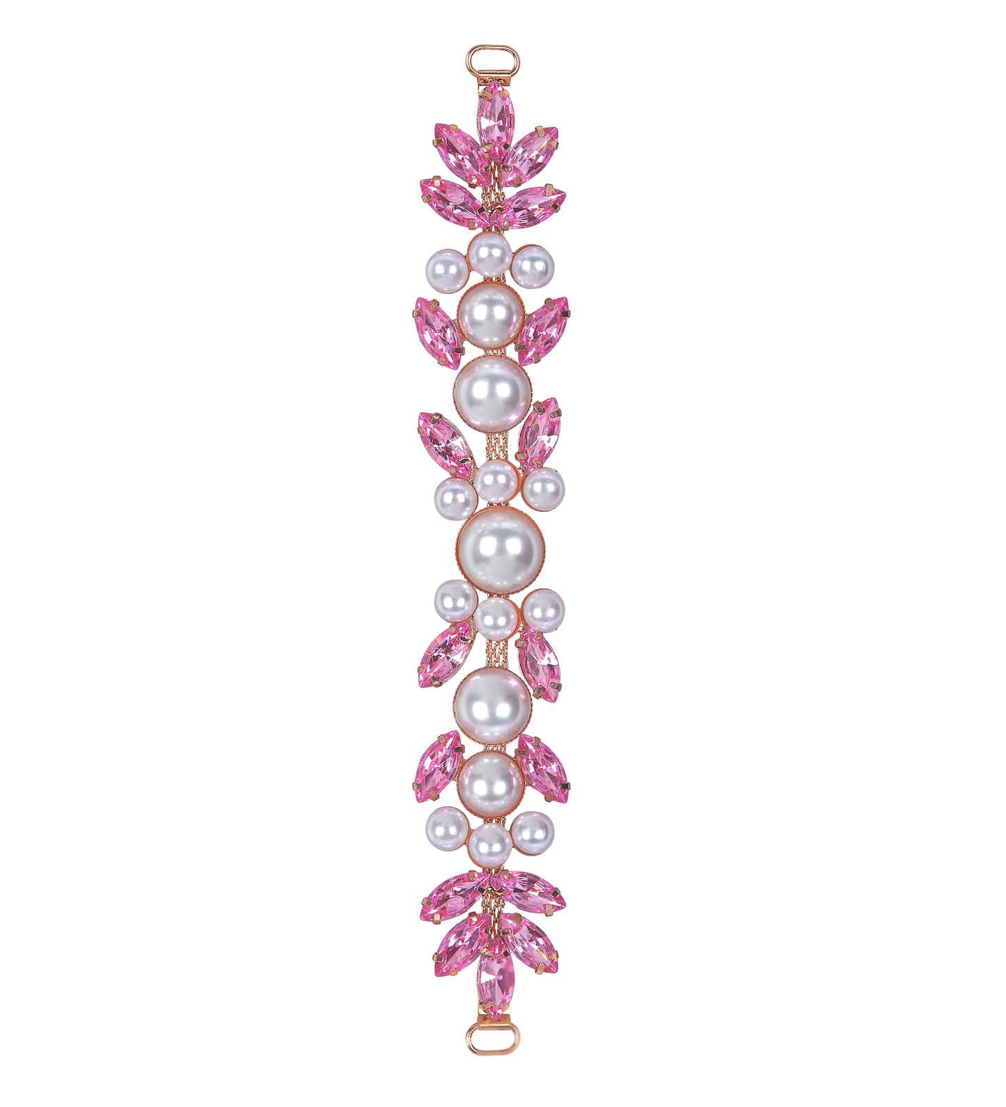 Color Rhinestone Pearl Covered Metal Buckle