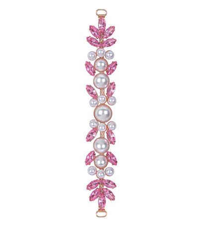 Color Rhinestone Pearl Covered Metal Buckle