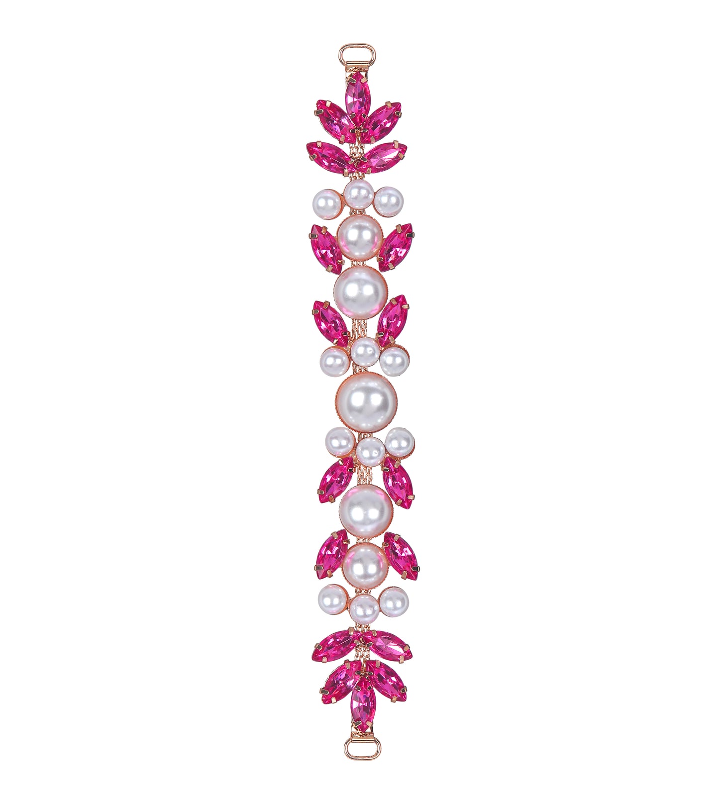 Color Rhinestone Pearl Covered Metal Buckle