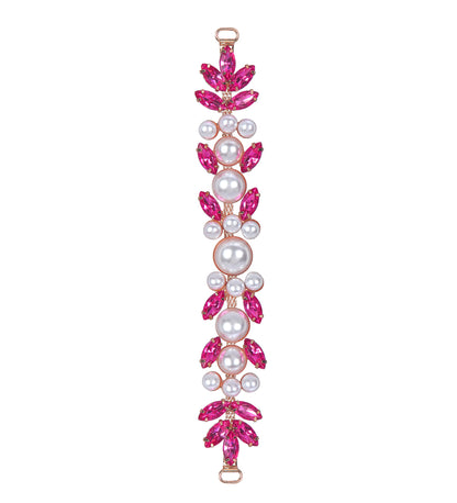 Color Rhinestone Pearl Covered Metal Buckle